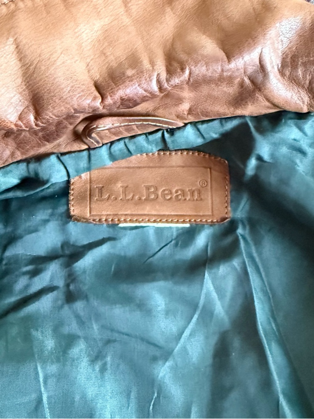 Vintage L.L. Bean leather bomber jacket size m - Picture 4 of 5